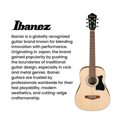 Ibanez IJV30 JamPack 3/4-Size Mini Dreadnought Acoustic Guitar Pack - Open Pore Natural w/ Gig Bag