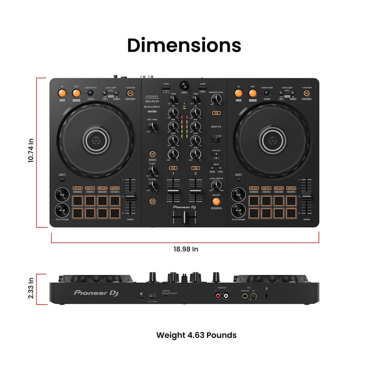 Pioneer DJ DDJ-FLX4 2-Channel DJ Controller w/ Stand