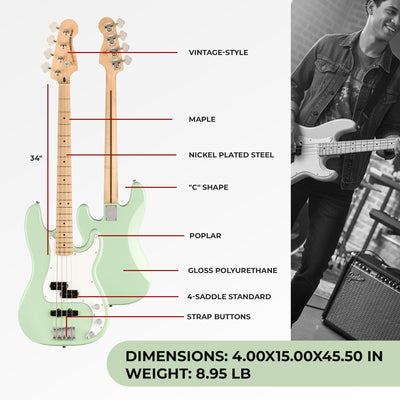 Fender Squier Affinity Precision Bass PJ - Surf Green