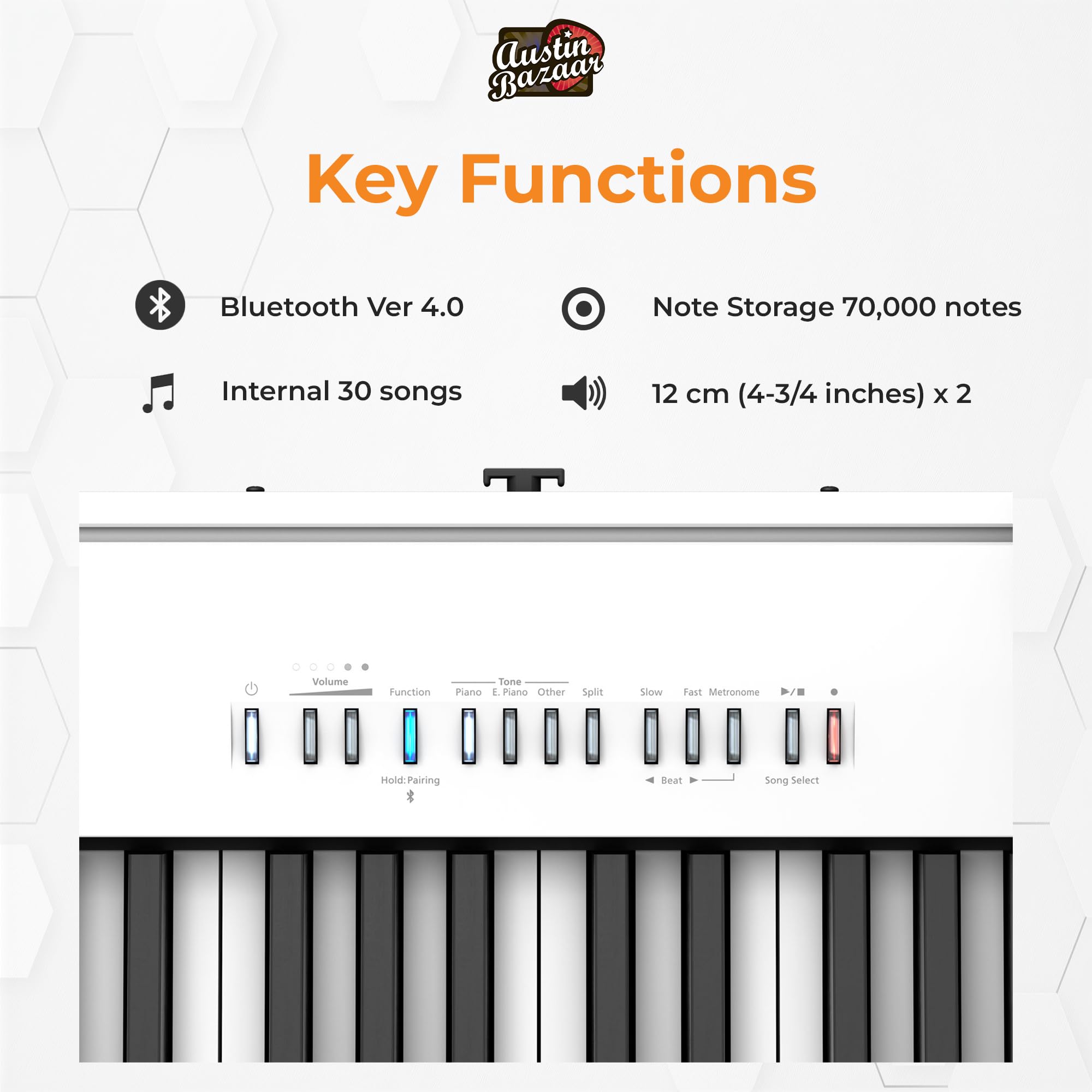 Roland FP-30X 88-Key Digital Piano - White w/ KSC-70 Stand