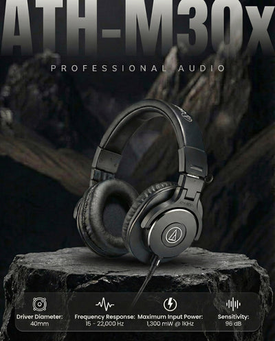 Audio-Technica ATH-M30x Professional Monitor Headphones w/ Case