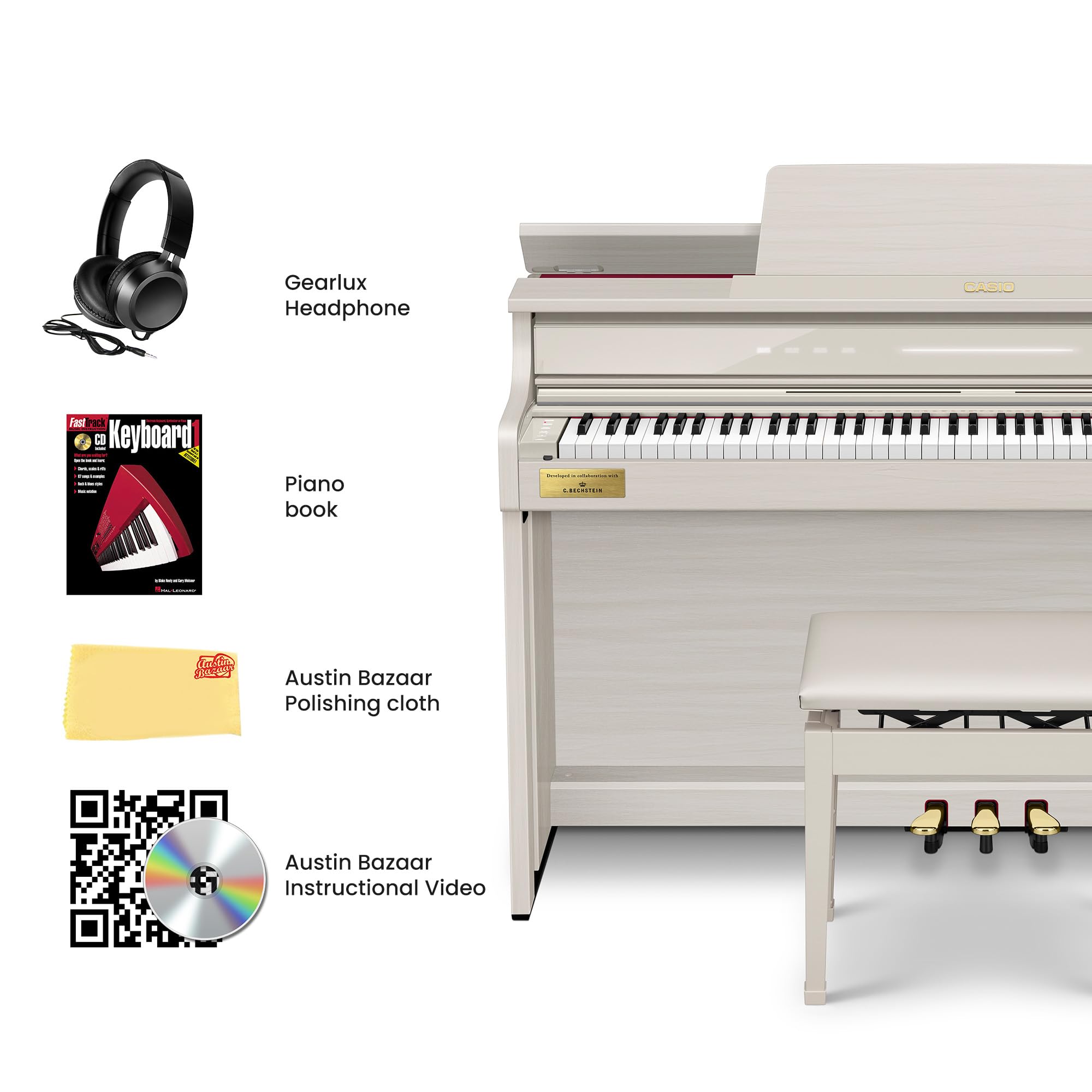 Casio AP-750 Celviano 88-Key Digital Piano - White w/ Cover