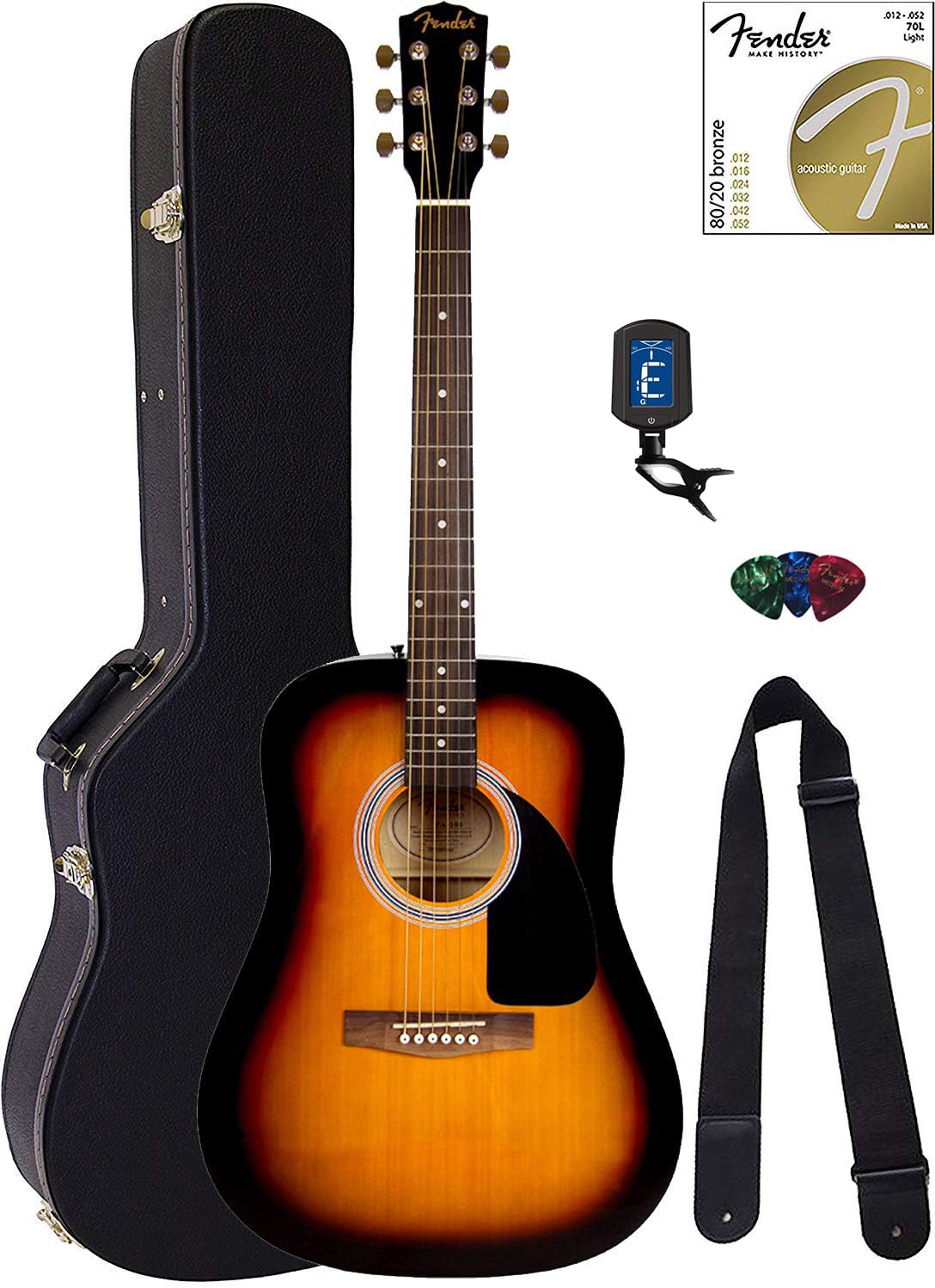 Fender FA-115 Dreadnought Acoustic Guitar - Sunburst w/ Hard Case