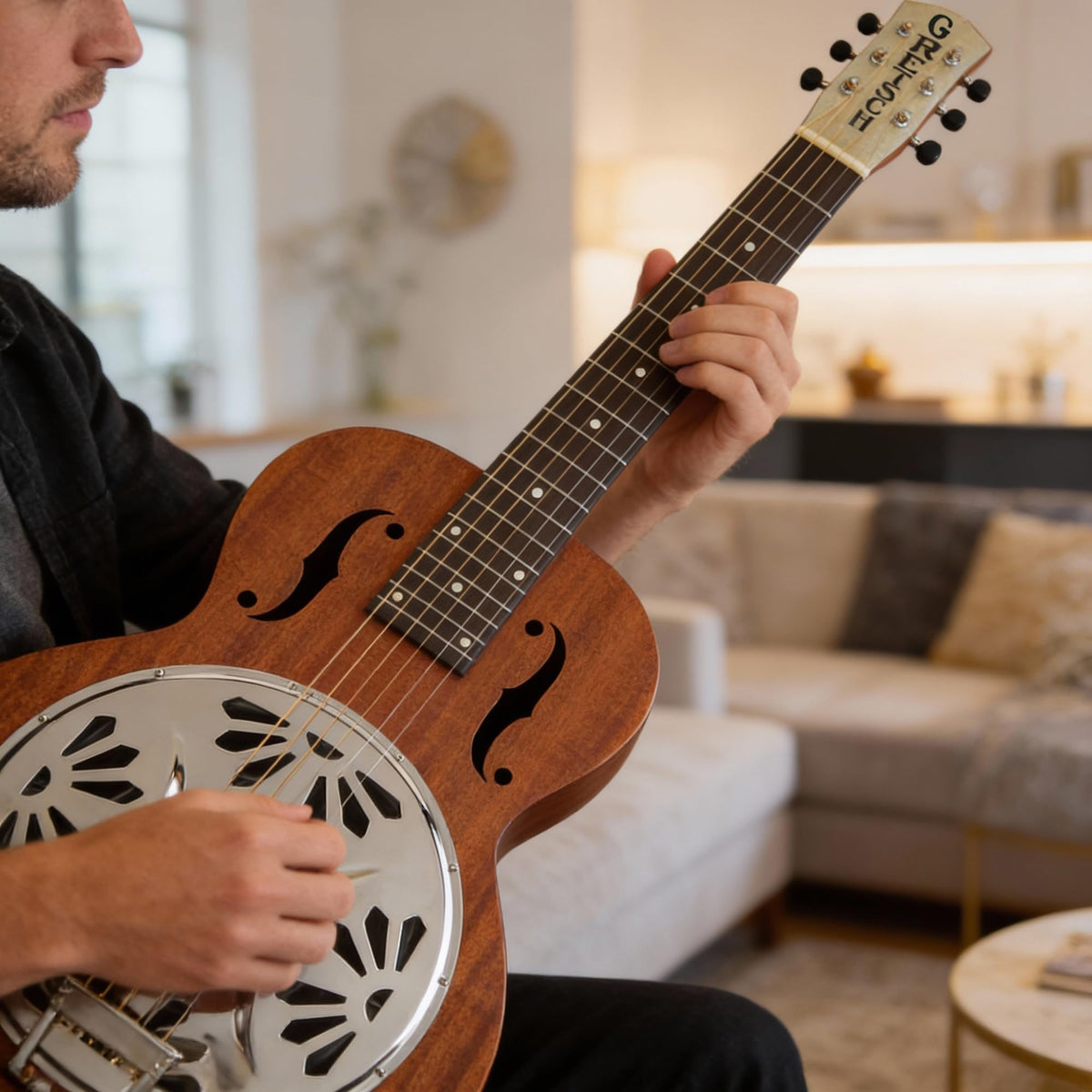 Gretsch G9210 Boxcar Square-Neck Acoustic Resonator Guitar - Natural w/ Strap