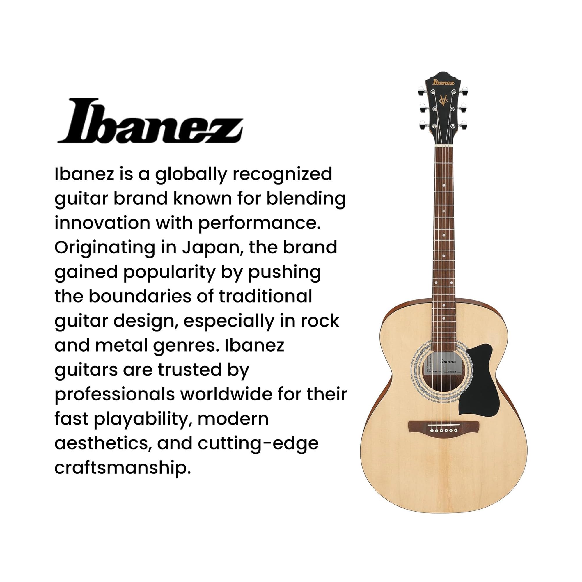 Ibanez IJVC50 JamPack Grand Concert Acoustic Guitar Pack - Open Pore Natural w/ Gig Bag