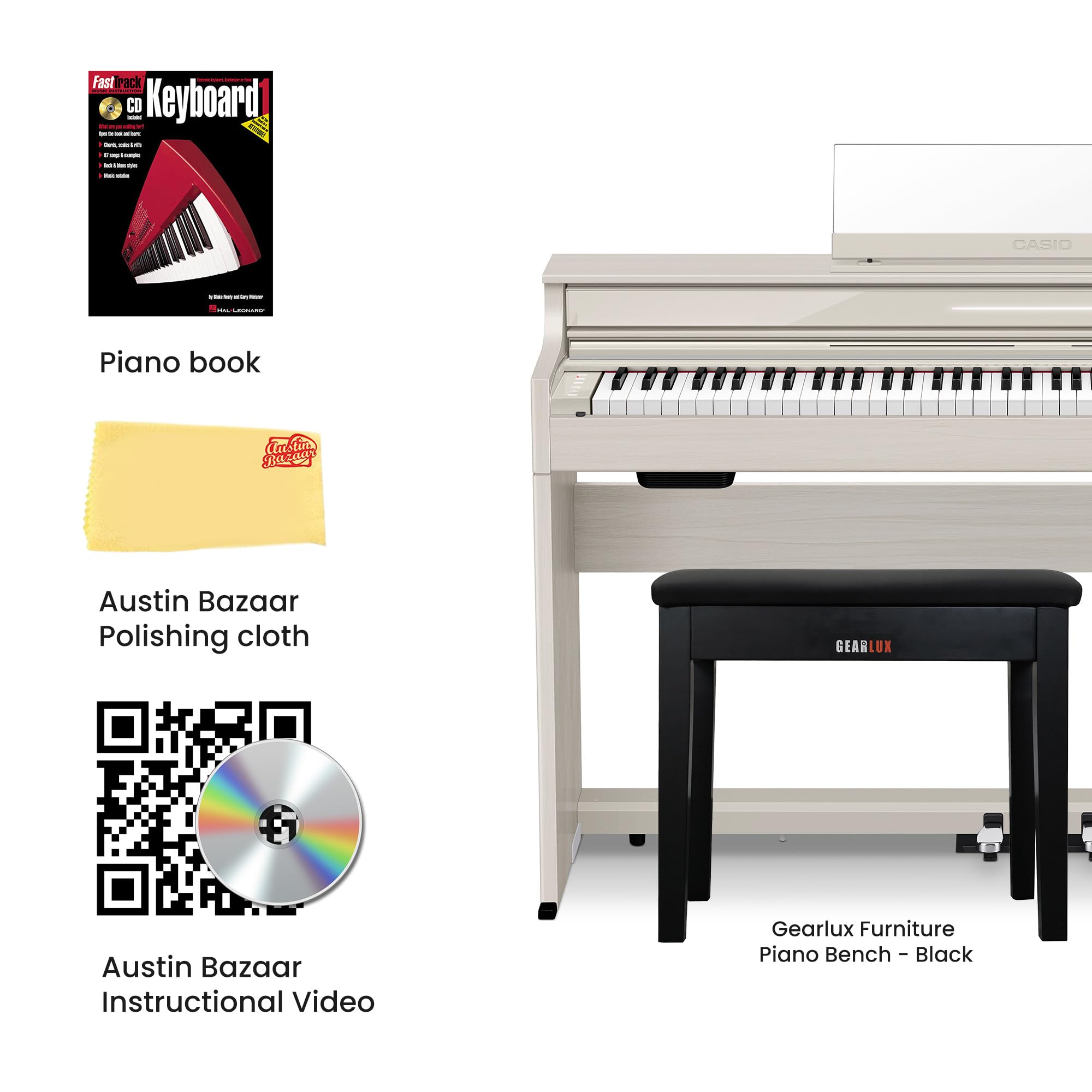 Casio AP-S450 Celviano 88-Key Digital Piano - Gray Beige w/ Adjustable Stand