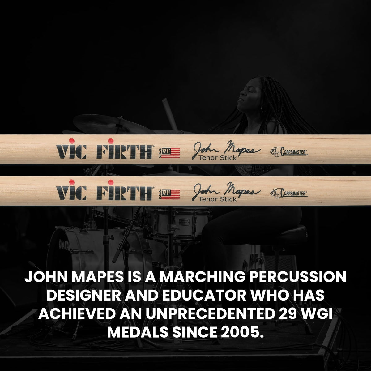 Vic Firth SMAPTS Corpsmaster Multi-Tenor John Mapes Tenor Drumsticks