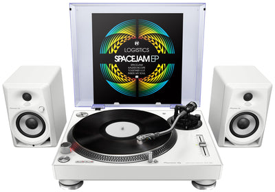 Pioneer DJ PLX-500 Direct Drive Turntable - White w/ Headphones