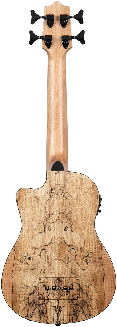Kala UBASS-SP-MAPL-FS Spalted Maple Acoustic-Electric U-Bass Ukulele Bass w/ Case