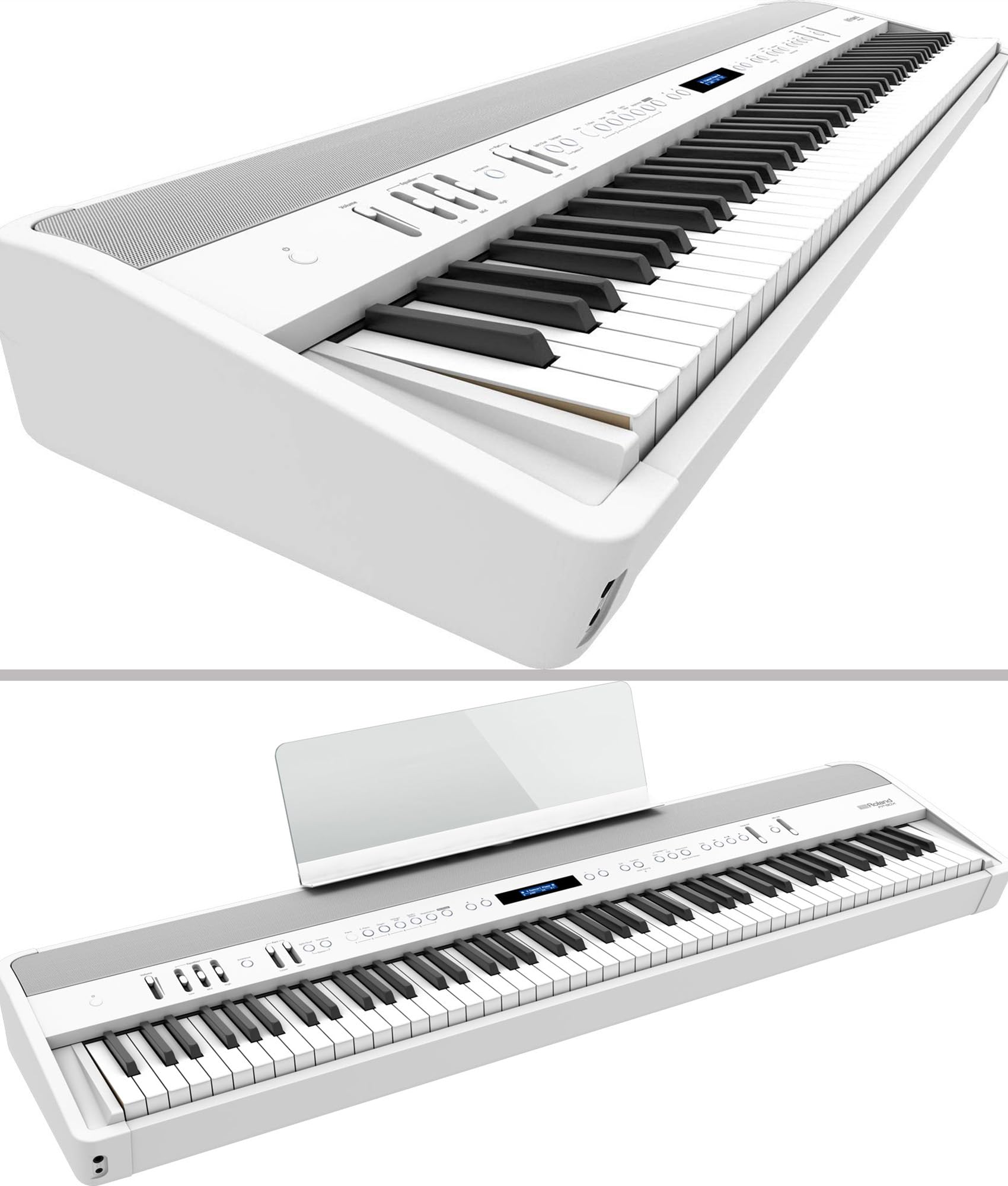 Roland FP-90X 88-Key Digital Piano - White w/ Roland KSC-90 Stand