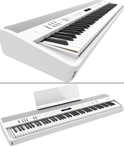 Roland FP-90X 88-Key Digital Piano - White w/ Roland KSC-90 Stand