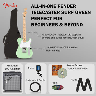 Fender Squier Affinity Telecaster - Surf Green w/ Frontman 10G Amplifier