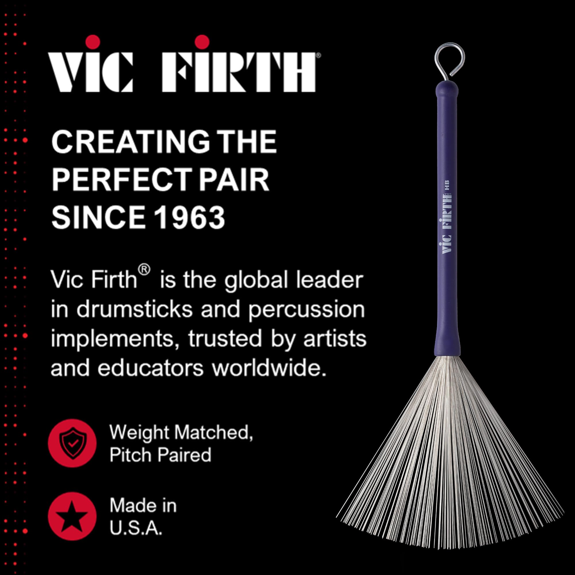 Vic Firth HB Heritage Brush - Rubber Handle