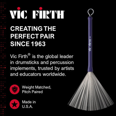 Vic Firth HB Heritage Brush - Rubber Handle