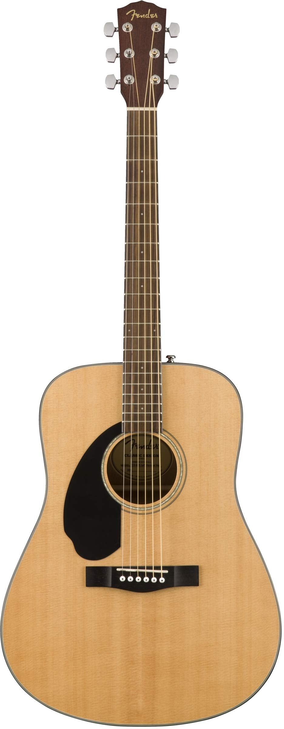 Fender CD-60S Solid Top Dreadnought Acoustic Guitar, Left Handed - Natural w/ Hard Case