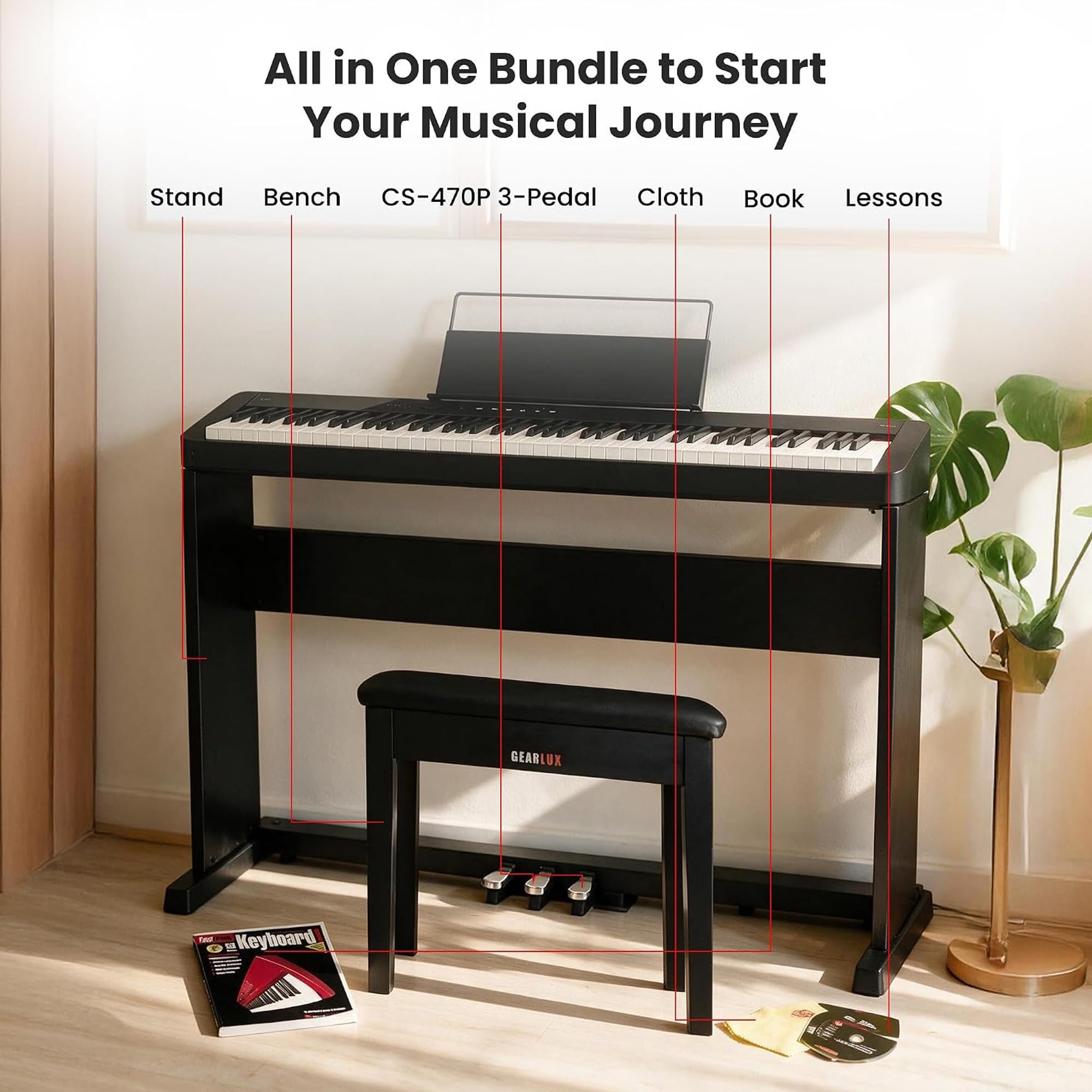Casio CDP-S160 88-Key Compact Digital Piano w/ SP-34 Triple-Pedal System