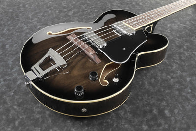 Ibanez AFB200 AFB Artcore Hollow Body Bass - Transparent Black Sunburst w/ Gig Bag