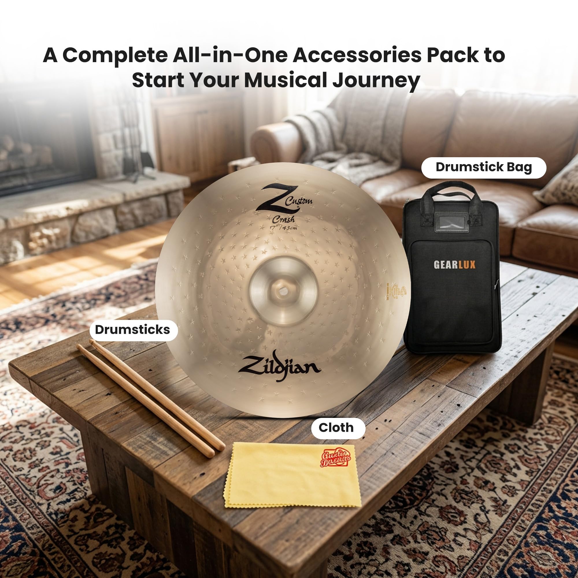 Zildjian Z40114 17" Z Custom Crash Cymbal w/ Drumstick Bag