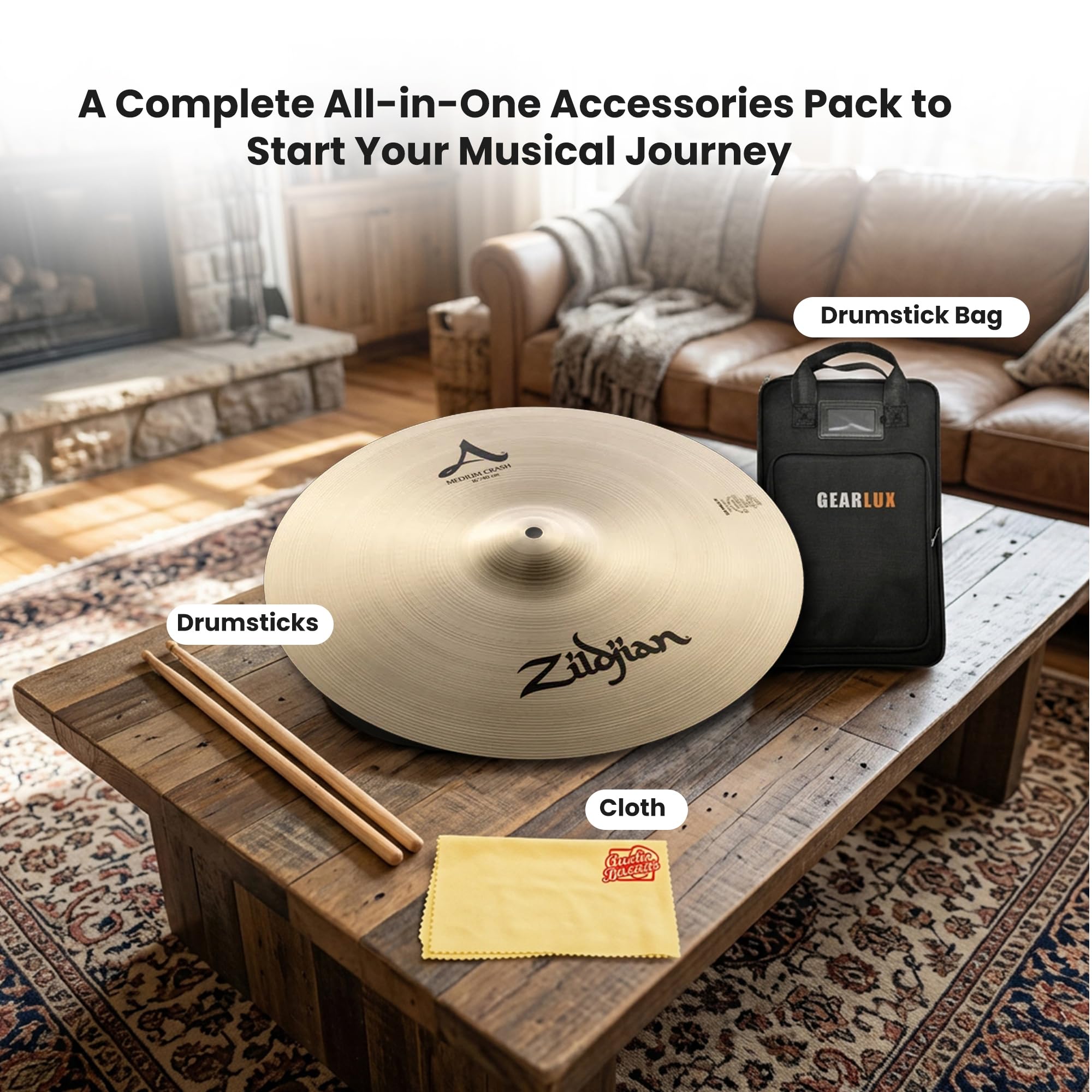 Zildjian A0240 16" A Medium Crash Cymbal w/ Drumstick Bag