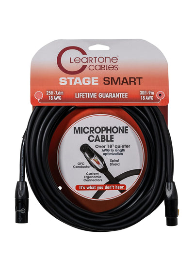 Cleartone 30-Foot Stage Smart Microphone Cable, 18 AWG - 2 Pack
