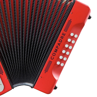 Hohner Compadre EAD 3-Row Diatonic Accordion - Red w/ Hard Case