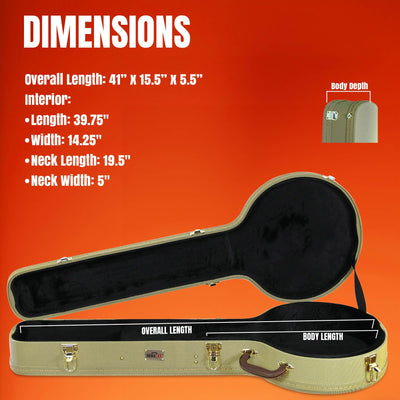 Gearlux Banjo Hard Case - Tweed