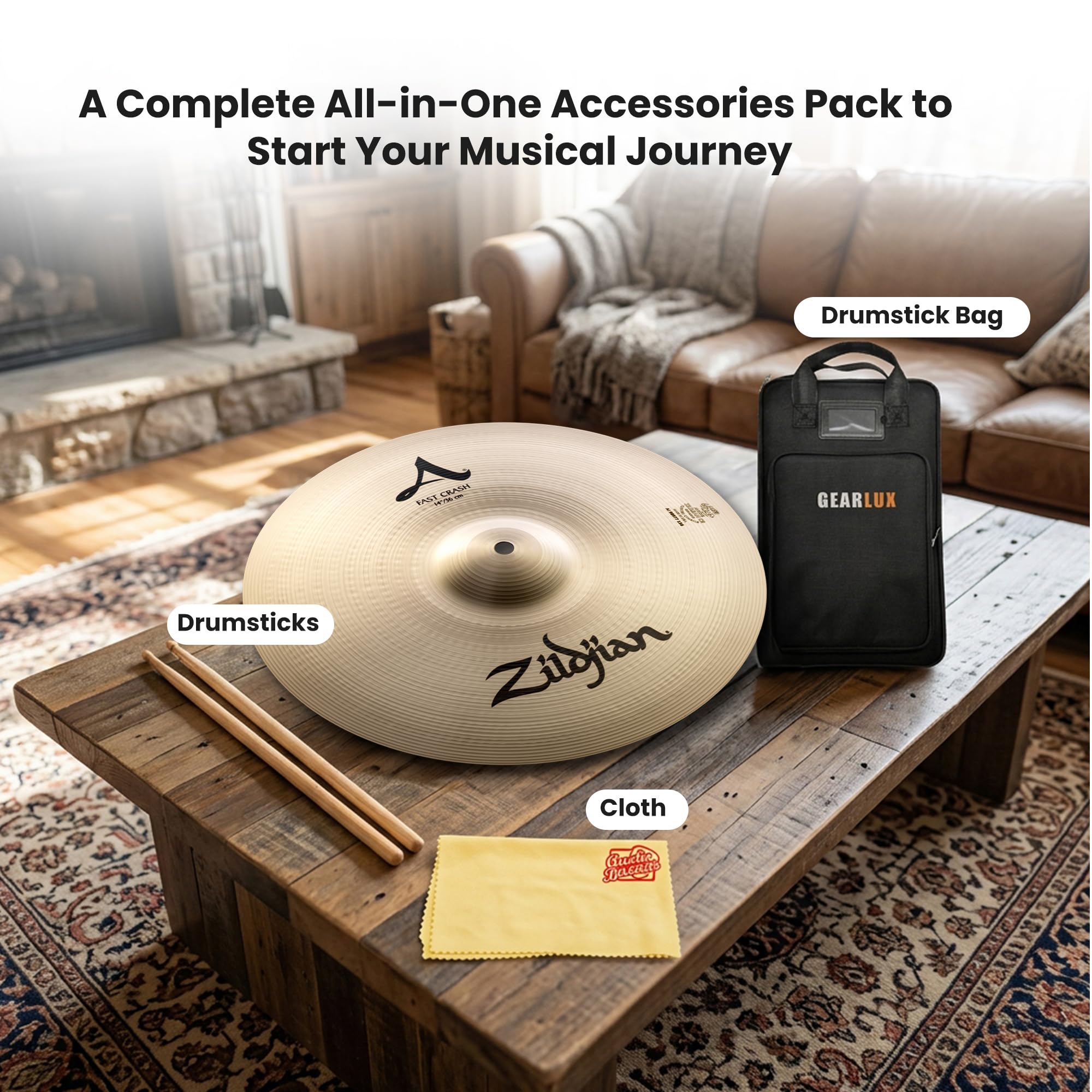 Zildjian A0264 14" A Fast Crash Cymbal w/ Drumstick Bag