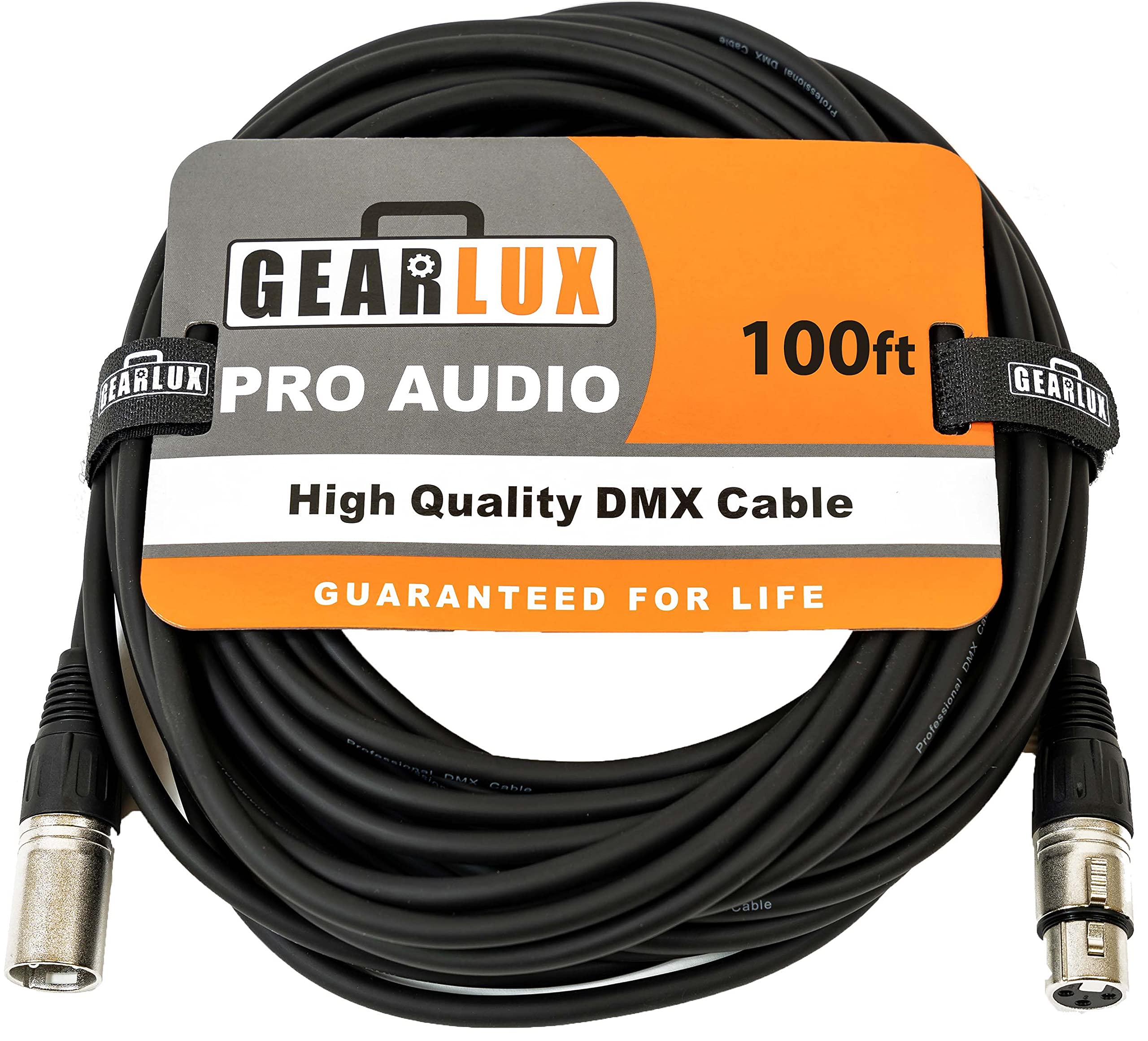 Gearlux 100-Foot 3-Pin Male-to-Female DMX Cable - 10 Pack
