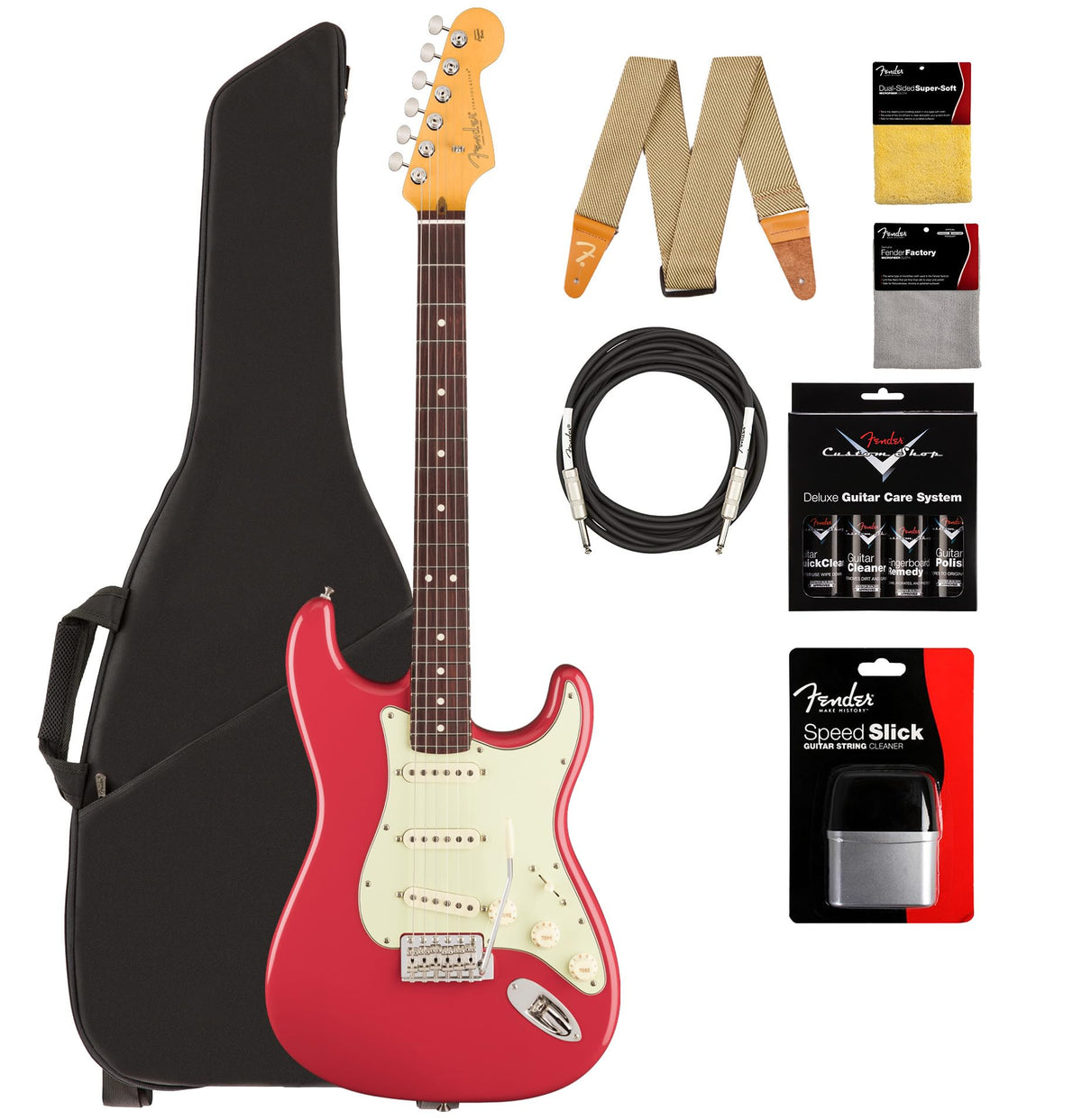 Fender American Professional Classic Stratocaster - Faded Dakota Red w/ Cleaning Kit