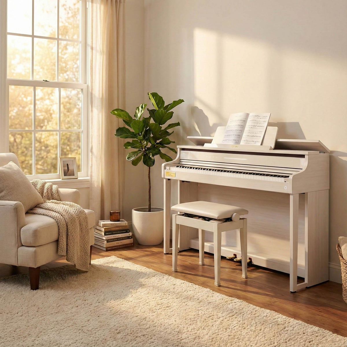 Casio AP-750 Celviano 88-Key Digital Piano - Gray Beige w/ Adjustable Stand