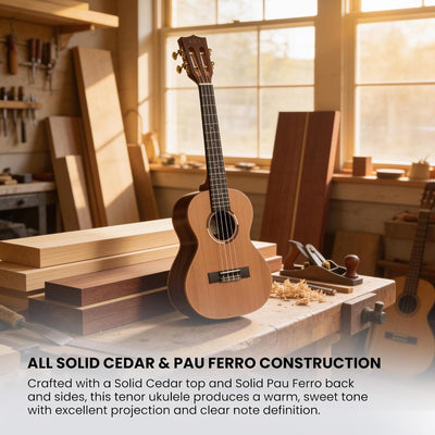 Kala KA-ASCP-T Solid Cedar Top Pau Ferro Tenor Ukulele w/ Hard Case