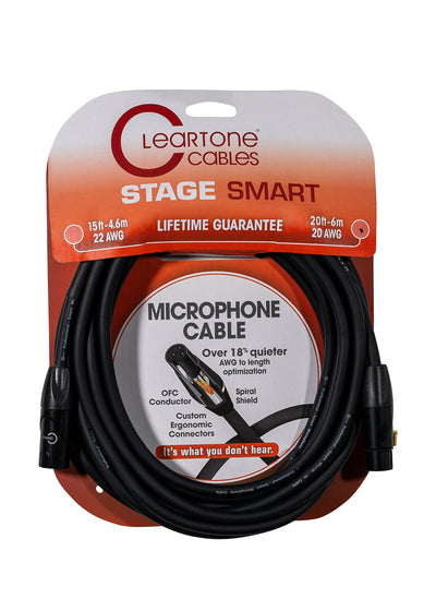 Cleartone 20-Foot Stage Smart Microphone Cable, 20 AWG - 2 Pack