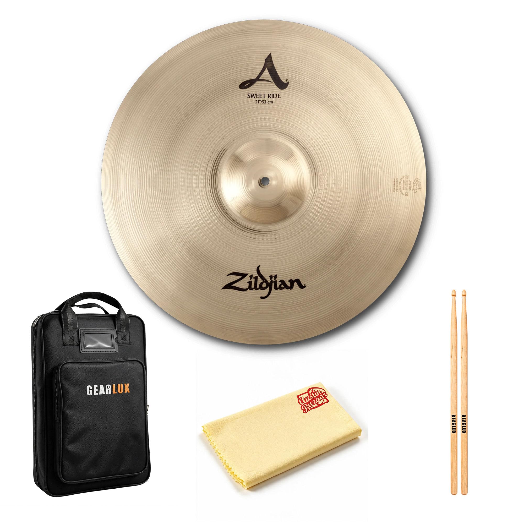 Zildjian A20079 21" A Sweet Ride Brilliant Cymbal w/ Drumstick Bag