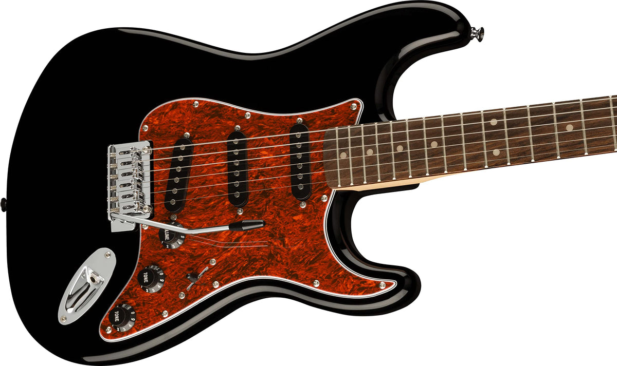 Fender Squier Affinity Stratocaster - Black Limited Edition Tortoise Shell Pickguard w/ Gig Bag