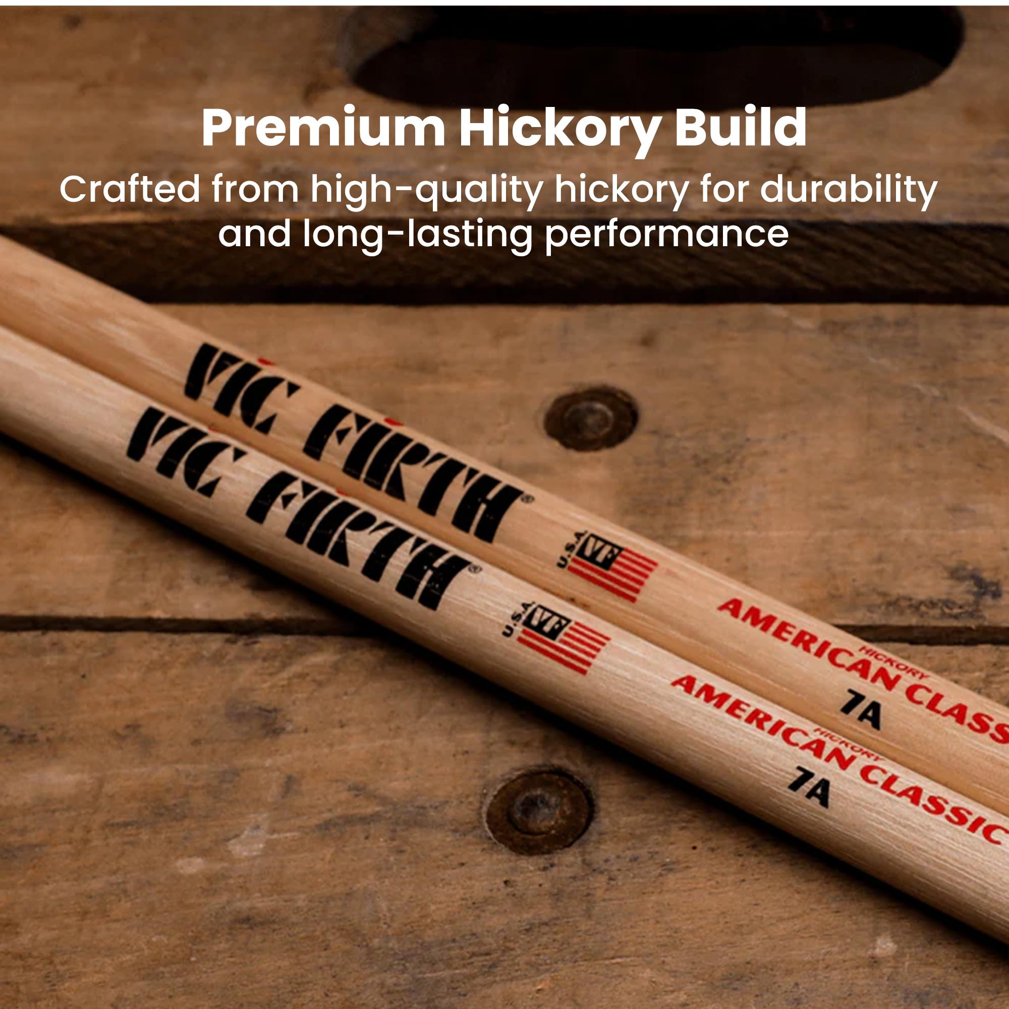 Vic Firth American Classic 7A Drumsticks - 4 Pairs