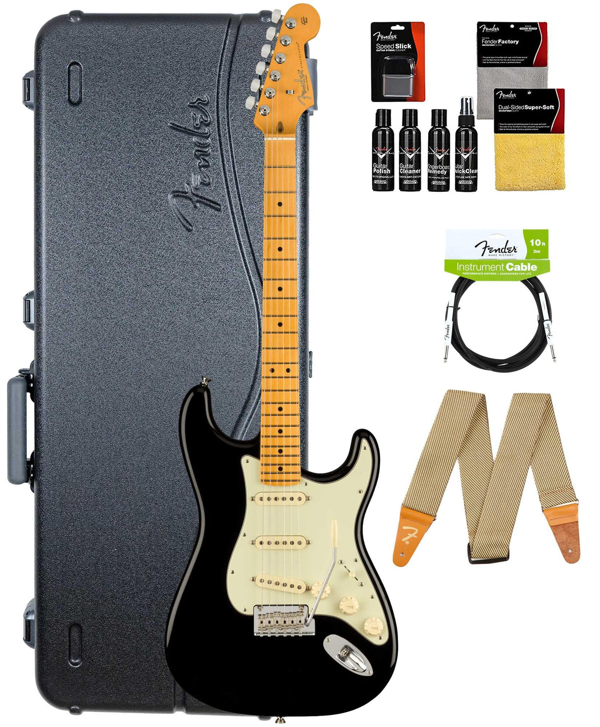 Fender American Professional II Stratocaster - Black w/ Cleaning Kit