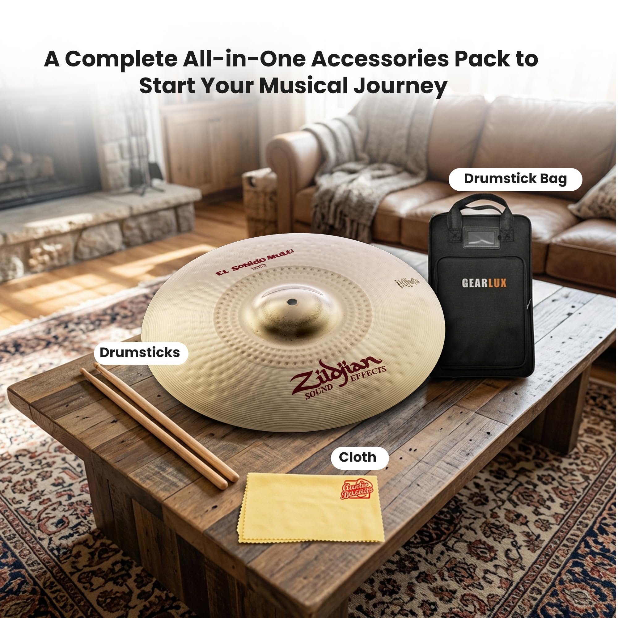 Zildjian A20017 17" El Sonido Multi Crash Ride Cymbal w/ Drumstick Bag