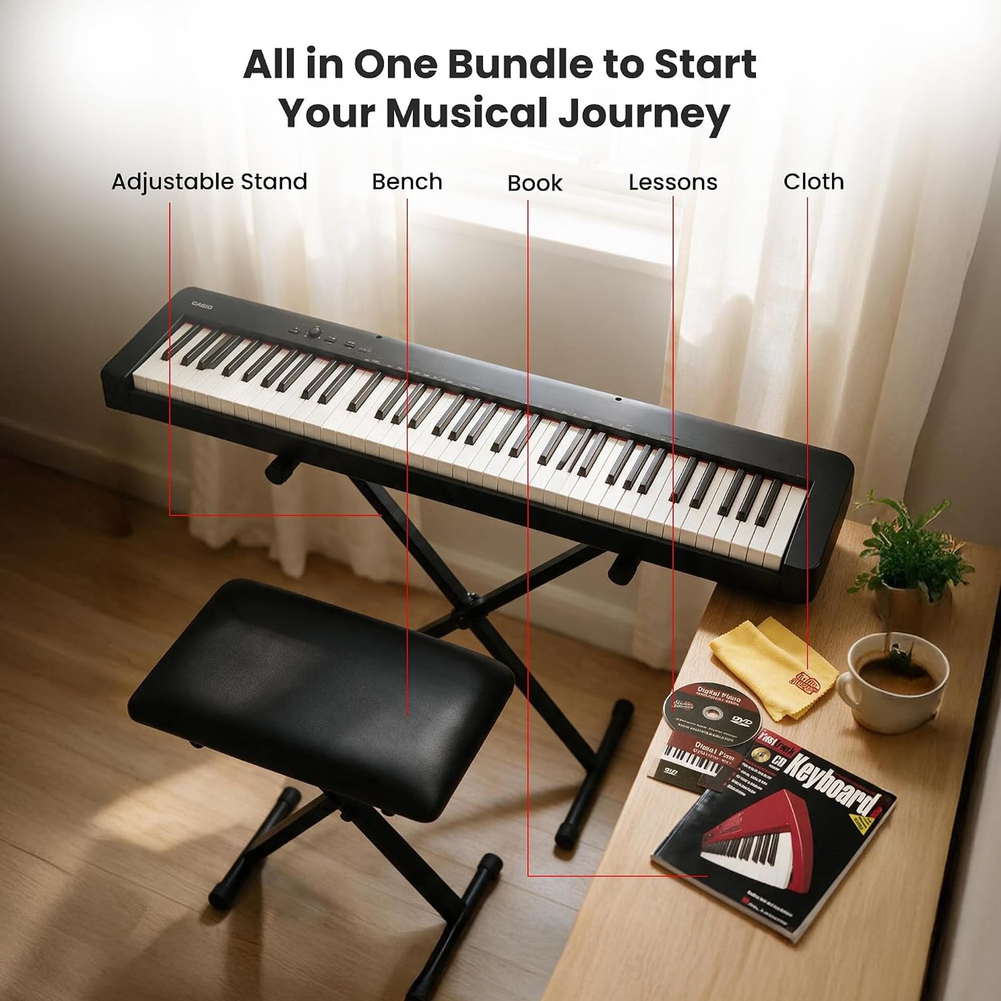 Casio CDP-S160 88-Key Compact Digital Piano w/ Adjustable Stand