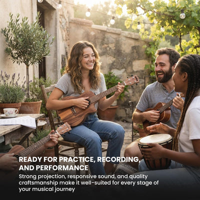 Kala KA-TK-C-CE Teak Tri-Top Concert Acoustic-Electric Ukulele