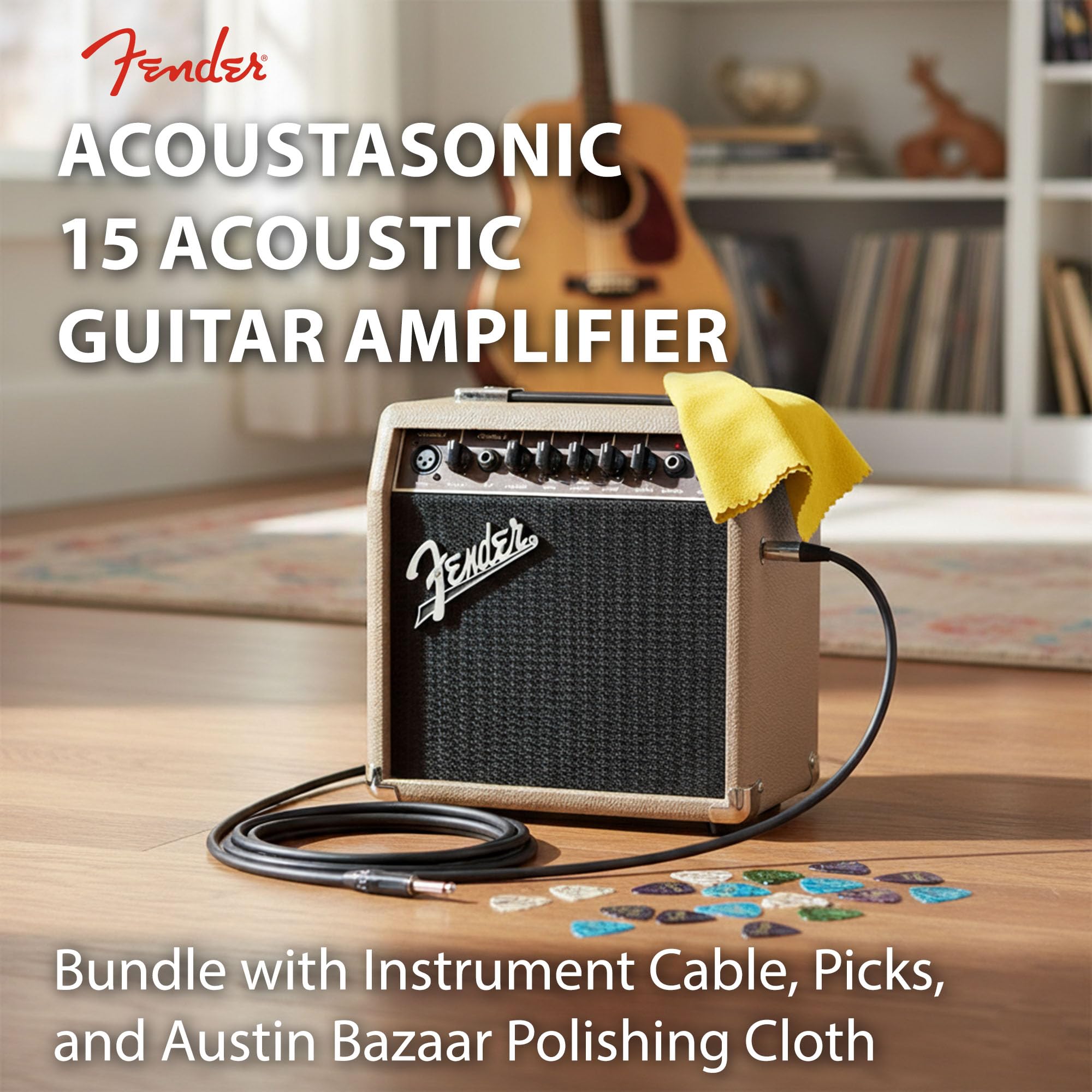 Fender Acoustasonic 15 Acoustic Guitar Amplifier w/ Instrument Cable