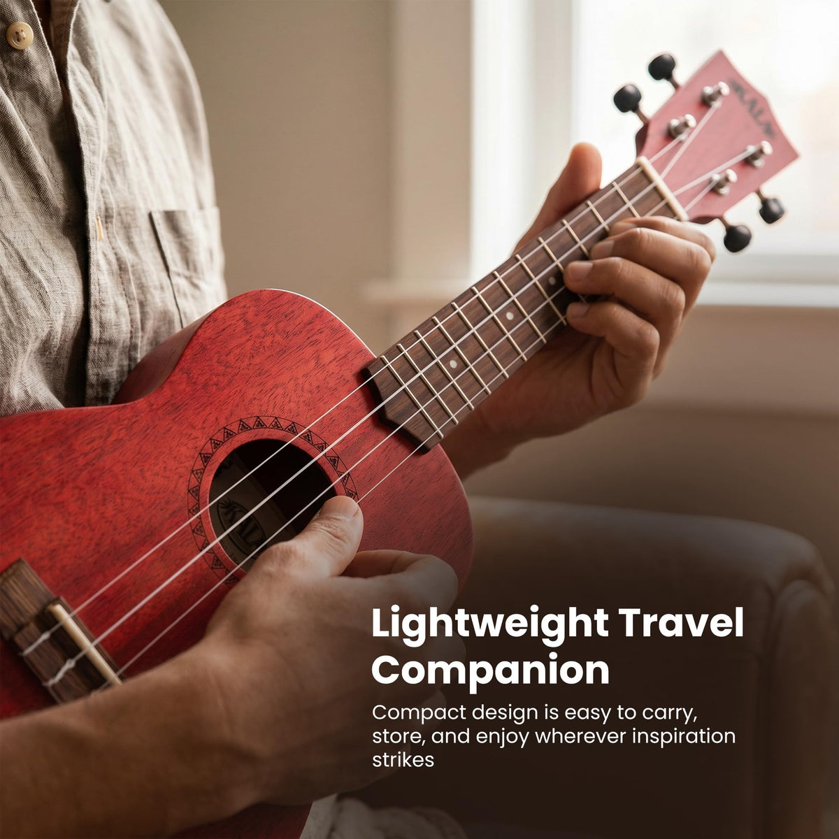 Kala MRT-RED-S Modern Meranti Soprano Ukulele - Adobe Red