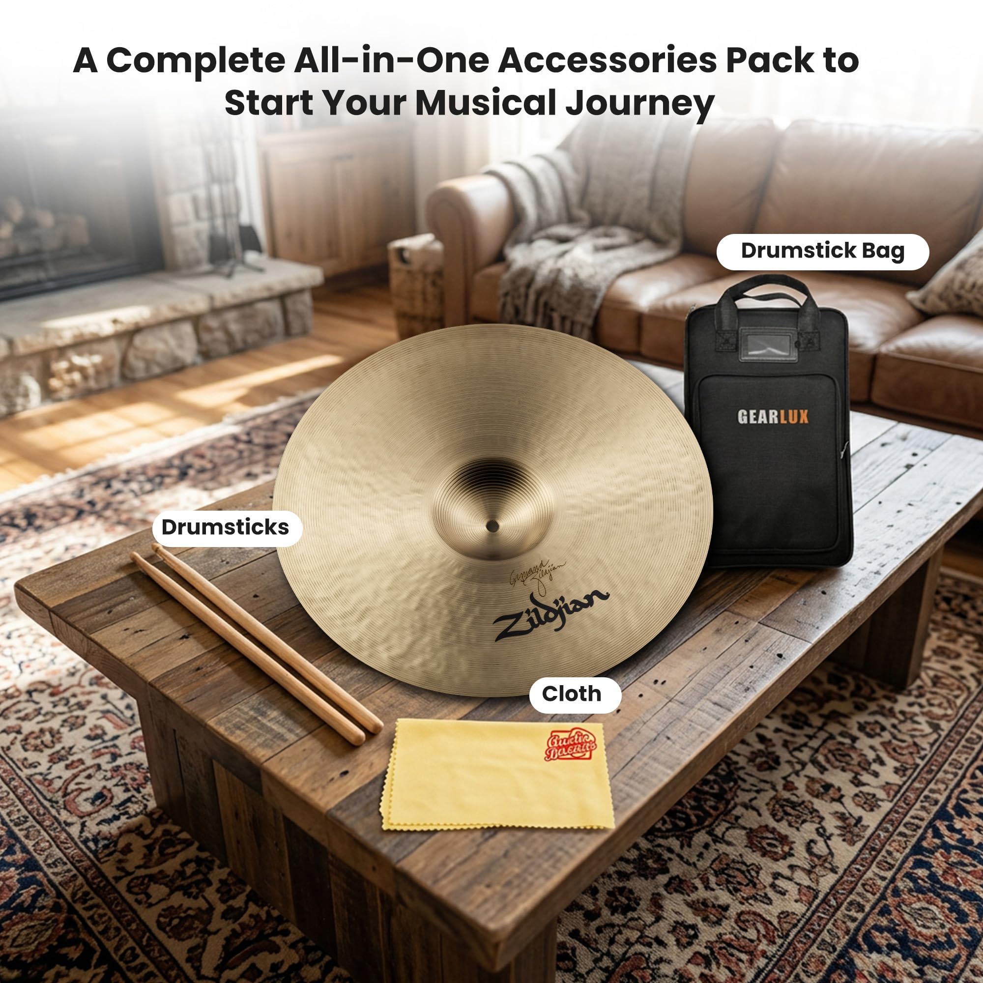 Zildjian A0768 20" A Classic Orchestral Cymbal, Medium Heavy - Single w/ Drumstick Bag
