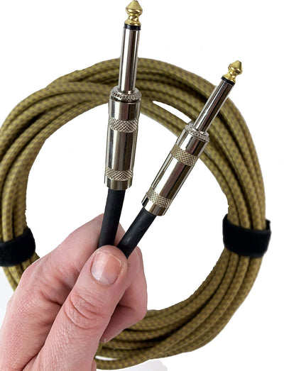 Gearlux Instrument Cable, 1/4 Inch, Straight-Straight, Tweed, 25 Foot
