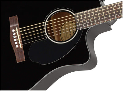 Fender CD-60SCE Solid Top Dreadnought Acoustic-Electric Guitar - Black w/ Gig Bag
