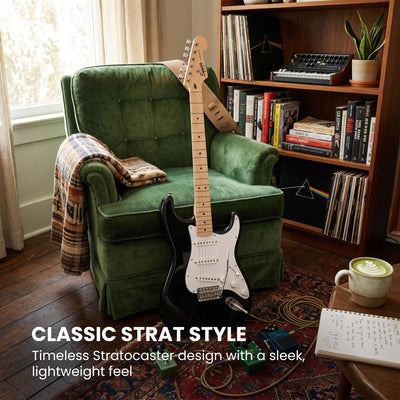 Fender Squier Sonic Stratocaster - Black w/ Mustang Micro