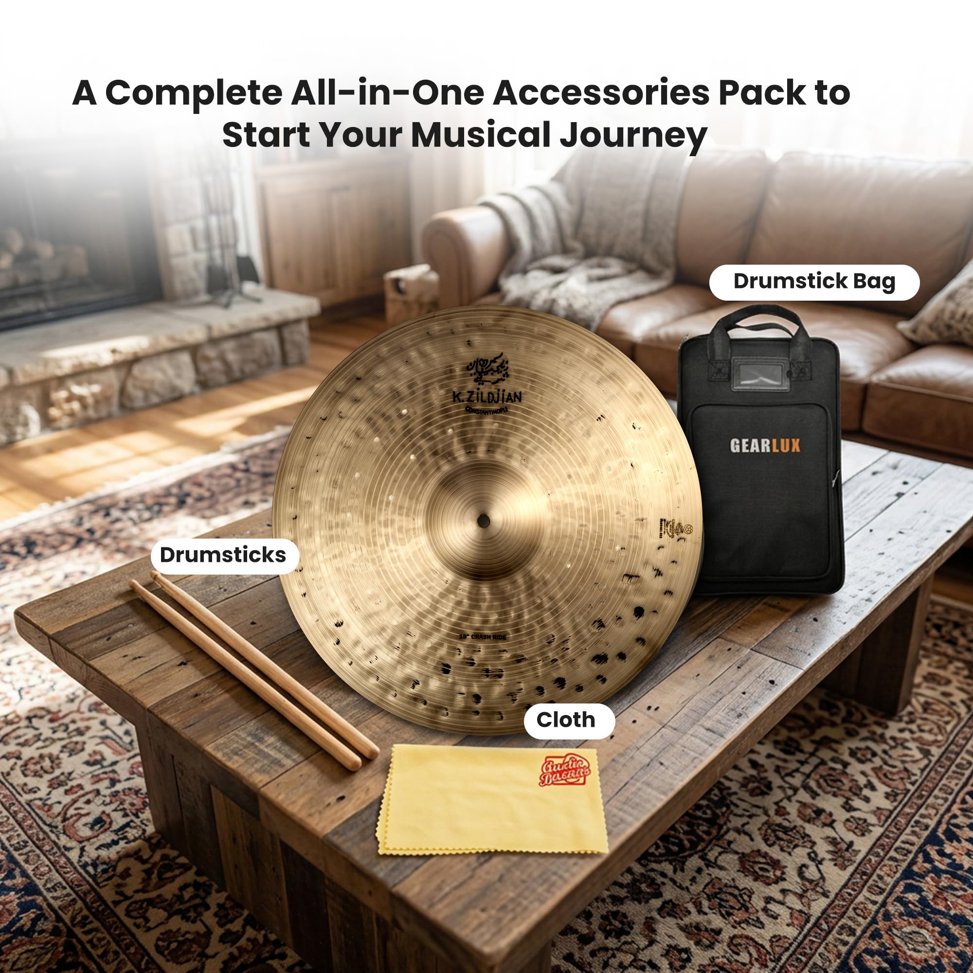 Zildjian K1069 19" K Constantinople Crash Ride Cymbal w/ Drumstick Bag