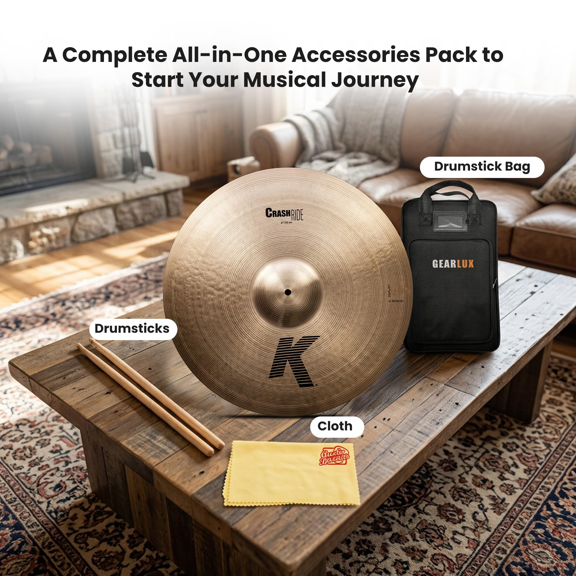 Zildjian K20835 21" K Crash Ride Cymbal w/ Drumstick Bag
