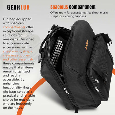 Gearlux ACB-320 Accordion Backpack Gig Bag - Black