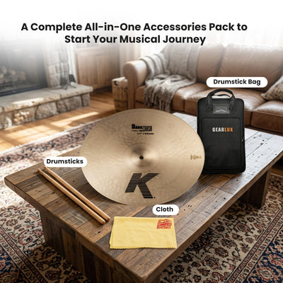 Zildjian K0903 17" K Dark Thin Crash Cymbal w/ Drumstick Bag