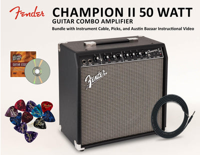 Fender Champion II 50-Watt Guitar Combo Amplifier w/ Instrument Cable